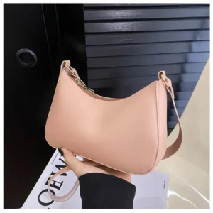 Pink Half Moon Crossbody Bag
