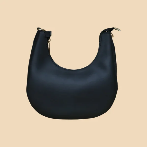 Classic Black Half Moon Crossbody Bag - Image 3