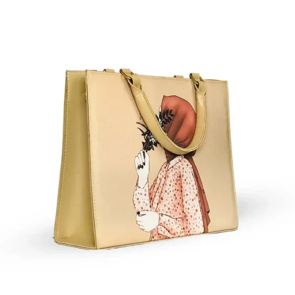 Hijab Girl Beige Canvas Tote Bag - Image 2