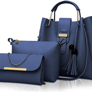 Classic Blue 3 Pcs Handbag