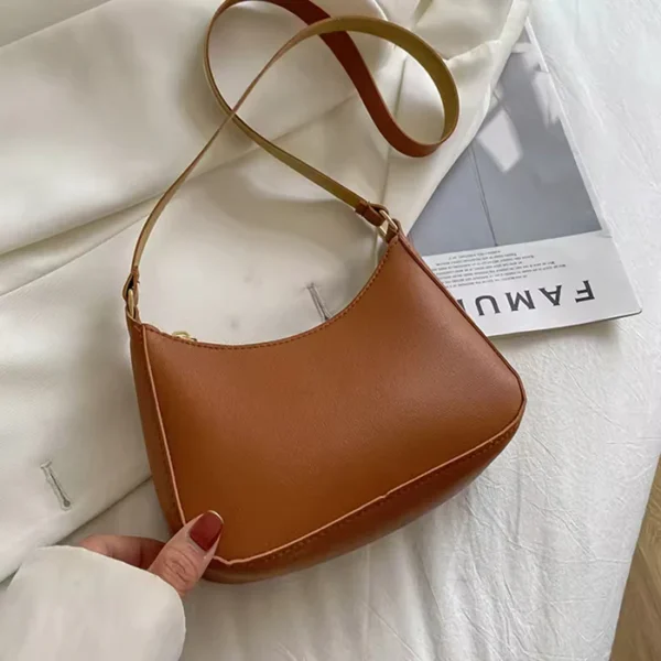 Brown Half Moon Crossbody Bag - Image 2