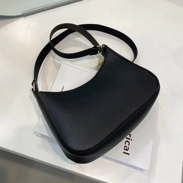 Black Half Moon Crossbody Bag - Image 2