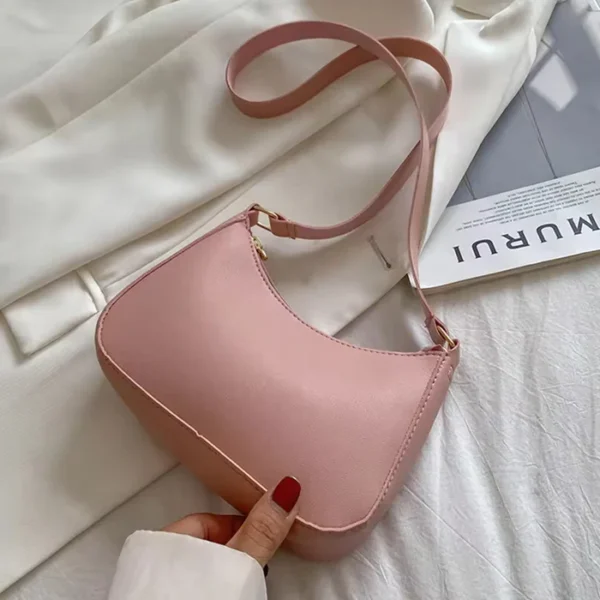 Pink Half Moon Crossbody Bag - Image 2