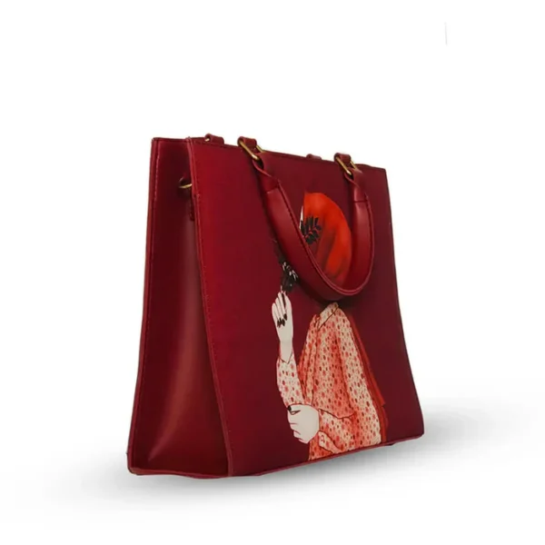 Hijab Girl Red Canvas Tote Bag - Image 2