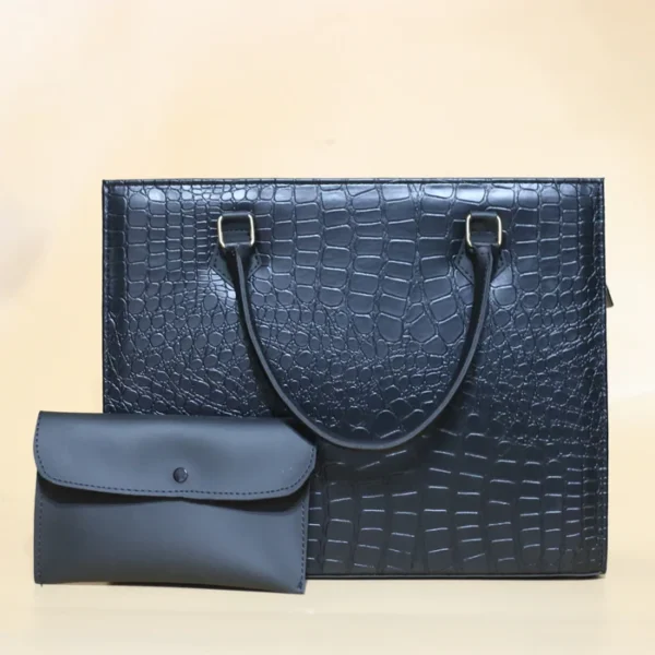 Croc Black Luxury 2 Pcs Tote Set - Image 3