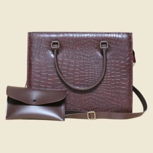 Croc Wine Red Luxe 2 Pcs Tote Set