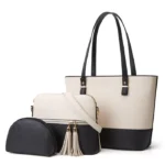 Dream White and Black 3 Piece Handbag