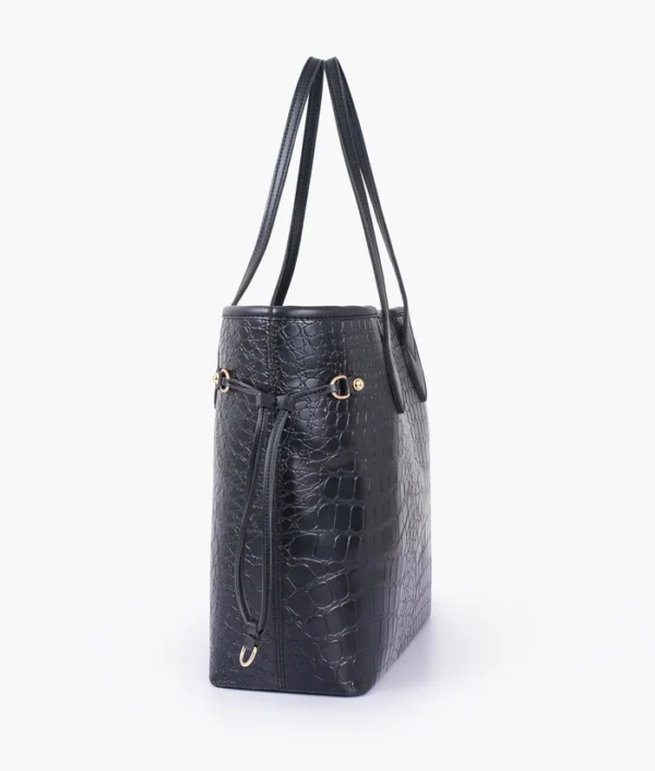 Black Luxury Crocodial Tote Bag - Image 3