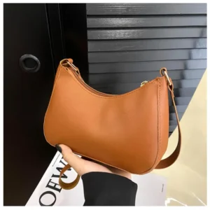 Brown Half Moon Crossbody Bag