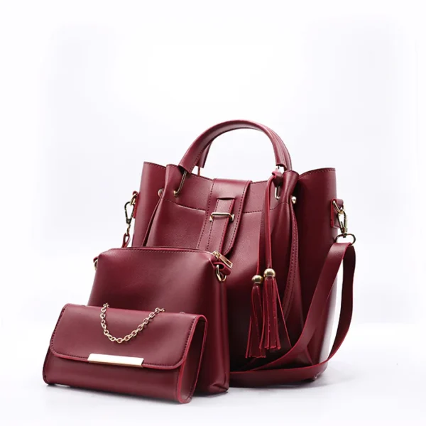 Queen 3 Pcs Maroon Handbag - Image 2